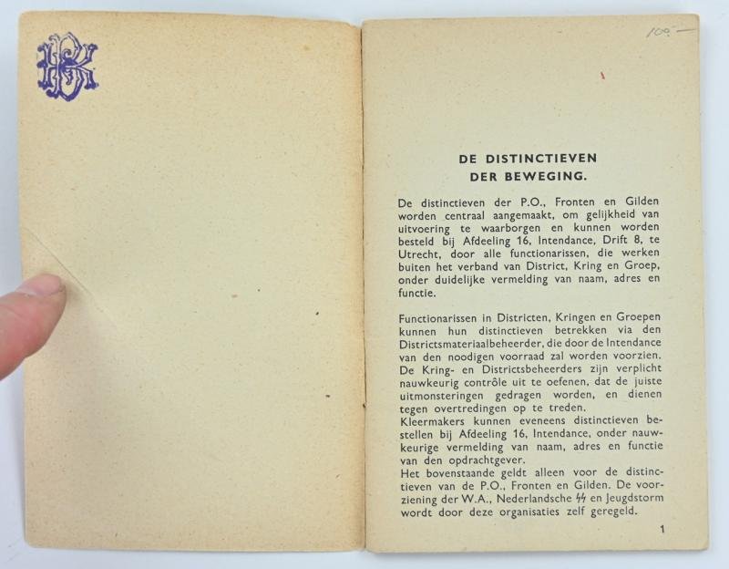 Dutch NSB Booklet 'Distinctieven der Beweging' — image 2