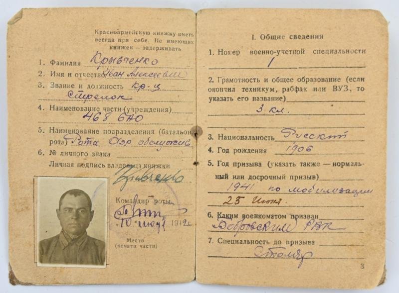 Sovjet Army WW2 Member Card — image 4