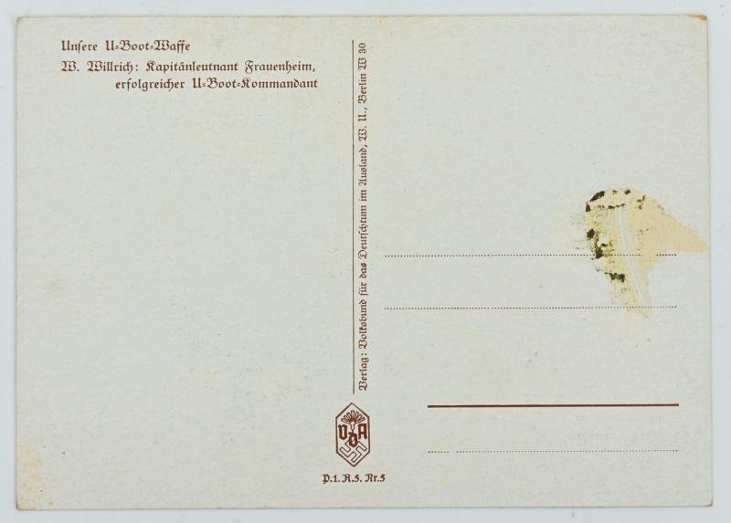 German KM Postcard 'Kapitanleutnant Frauenheim' — image 2