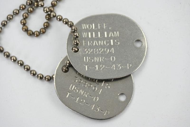 US Navy WW2 Dog-tag set 'William F. Wolff' — image 3