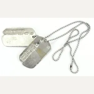 US WW2 Dog-tag set with Chain 'Jack E Curtis'