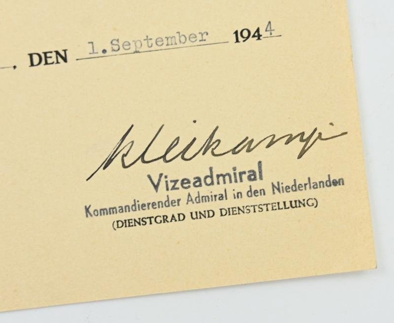 German KM Certificate War Merit Cross with Swords 'Gustav Kleikamp Signed — image 5