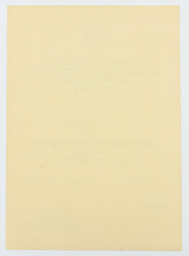 German KM Certificate War Merit Cross with Swords 'Gustav Kleikamp Signed — image 6