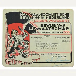 Dutch NSB Membercard 1938
