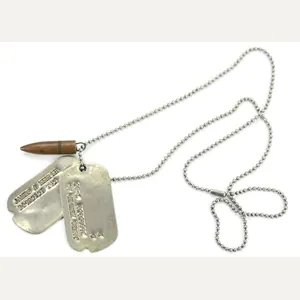 US WW2 Dog-Tag set with Chain and Bullit 'James A …