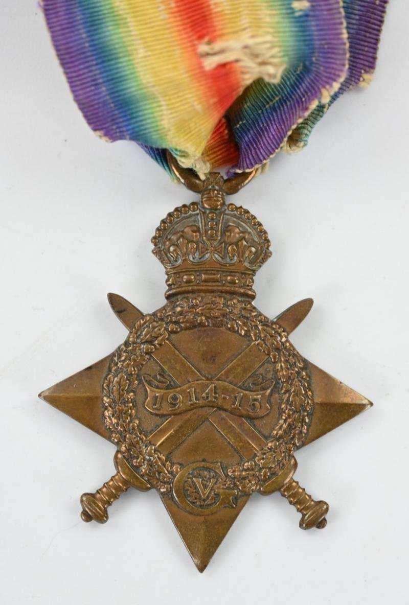 British WW1 Hampshire Regiment 1914-1914 Star PTE J. Churcher — image 2