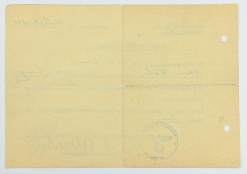 SS-Totenkopf Drivers License Certificate KFZ — image 4