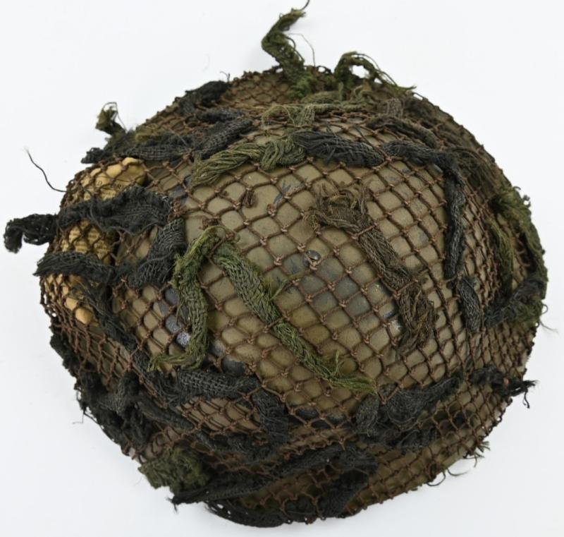 British WW2 Brody Helmet with camo net and first aid pack — image 11
