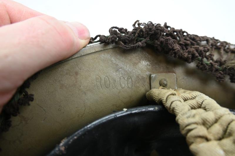 British WW2 Brody Helmet with camo net and first aid pack — image 14