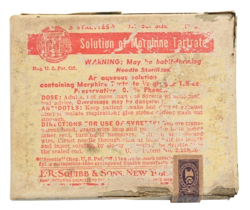 US WW2 Medical Morphine Tartrate Package