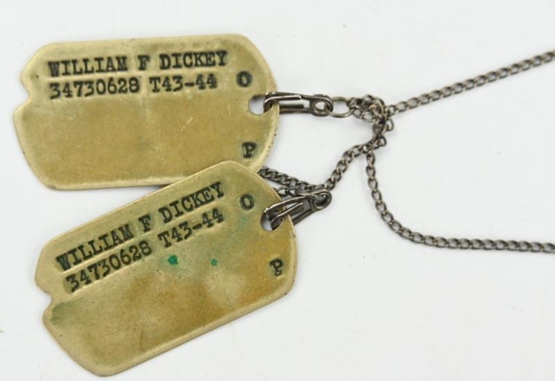 US WW2 Dog-tags with Silver Chain 'William F. Dickey' — image 3