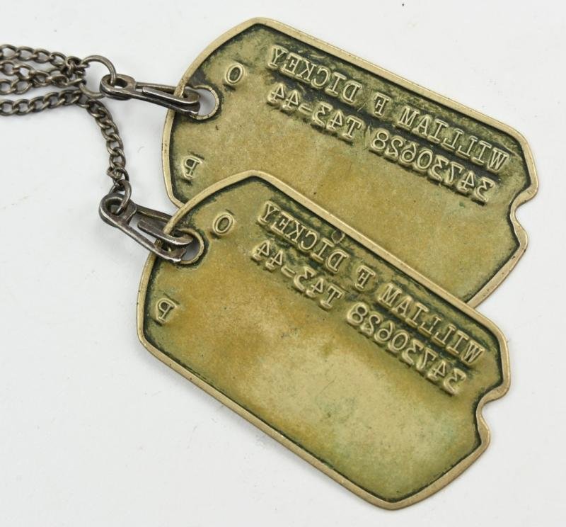 US WW2 Dog-tags with Silver Chain 'William F. Dickey' — image 5