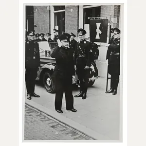 Dutch NSB Press Photo 'Mussert and his Flag'