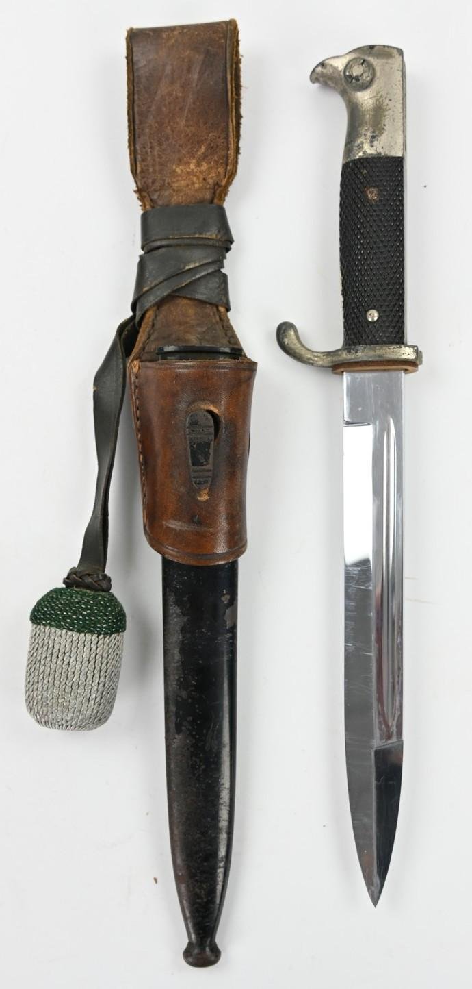 German WH Short K98 Parade Dress Bayonet with Frog and Portopee — image 3