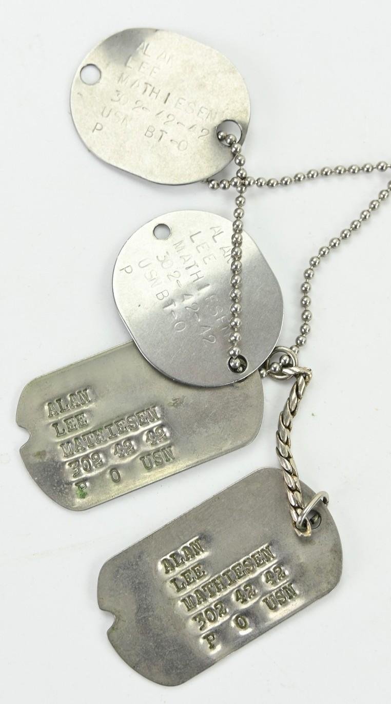 USN/USMC Dog-tag set 'Alan L. Mathiesen' — image 2