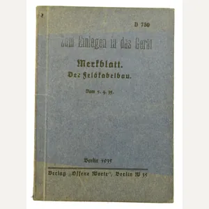 German WH Instruction Manual 'Fieldphone signal making'
