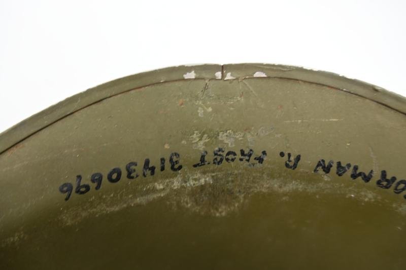 US WW2 Named M1 Combat Helmet 'Norman R. Frost' — image 13