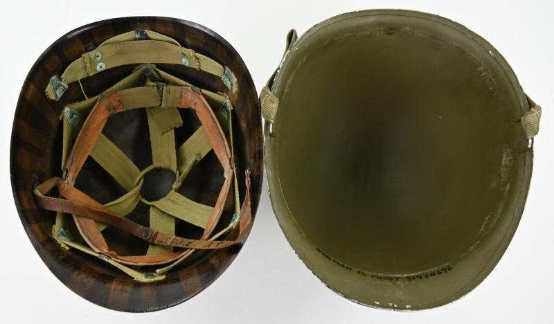 US WW2 Named M1 Combat Helmet 'Norman R. Frost' — image 9