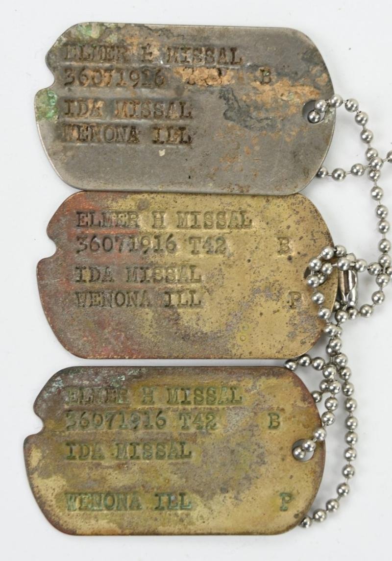 US WW2 Dog-Tag set 'Elmer Harold 'Andy' Missal' — image 3