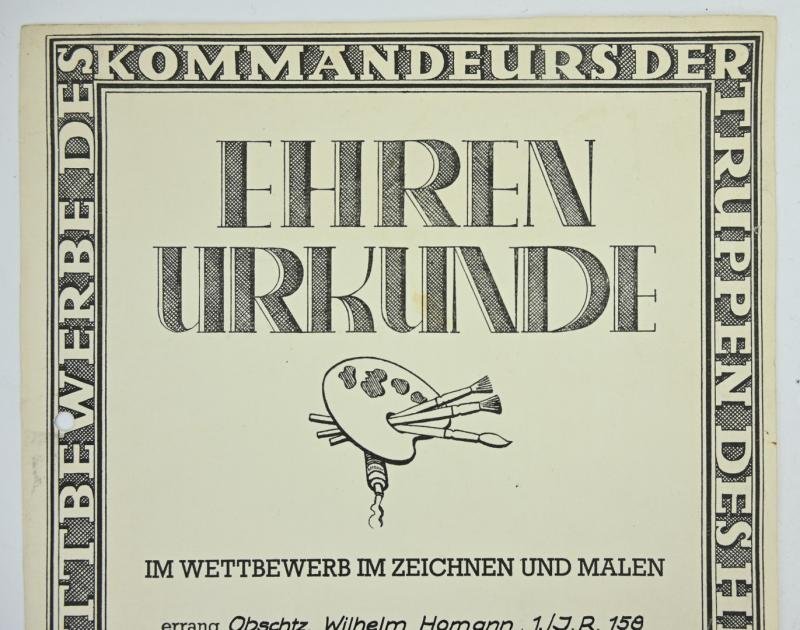 Dutch Honor Award Certificate of Oberschütze Wilhelm Homann — image 2