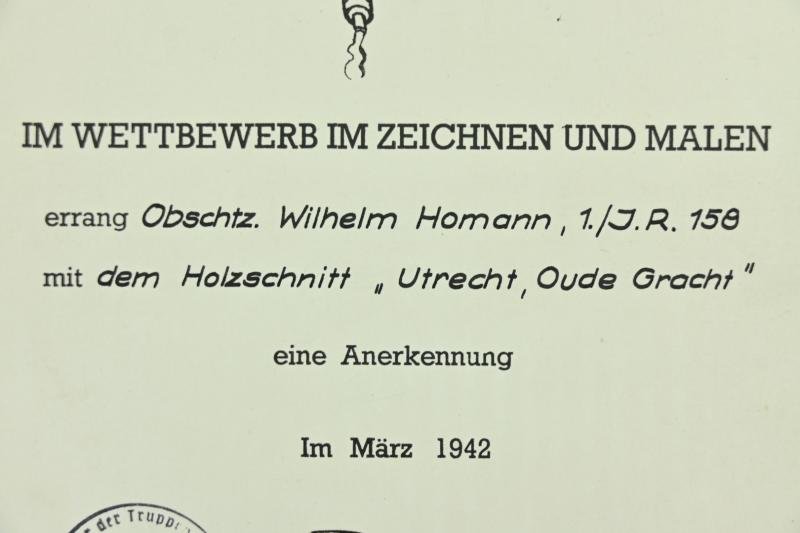 Dutch Honor Award Certificate of Oberschütze Wilhelm Homann — image 5