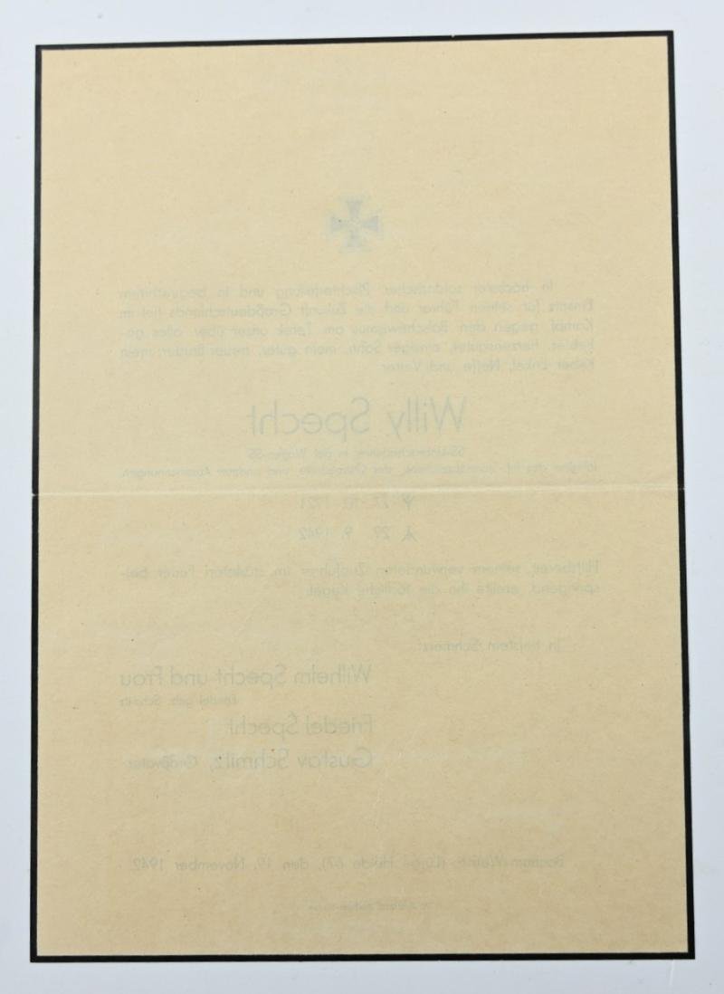 Waffen-SS Death Notice 'SS-Unterscharfuhrer Willy Specht' — image 4