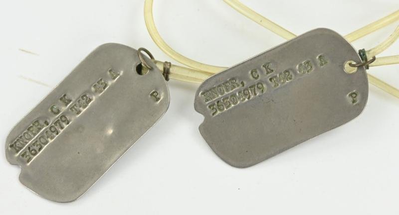US WW2 Dog-tag Set 'C.W. Knorr'' — image 2