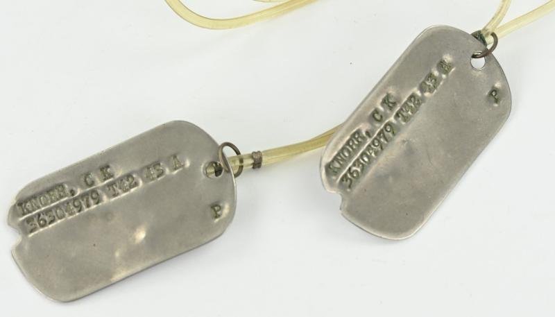 US WW2 Dog-tag Set 'C.W. Knorr'' — image 4