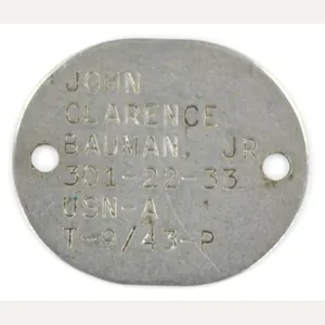 USMC WW2 Dog-Tag 'John C. Bauman Jr.'
