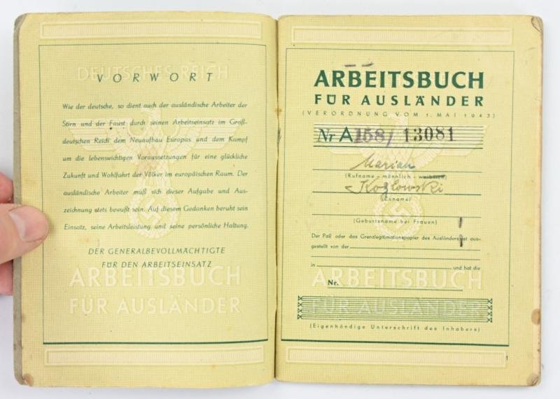 German Third Reich Foreigner (Dutch) Workers Pass — image 2