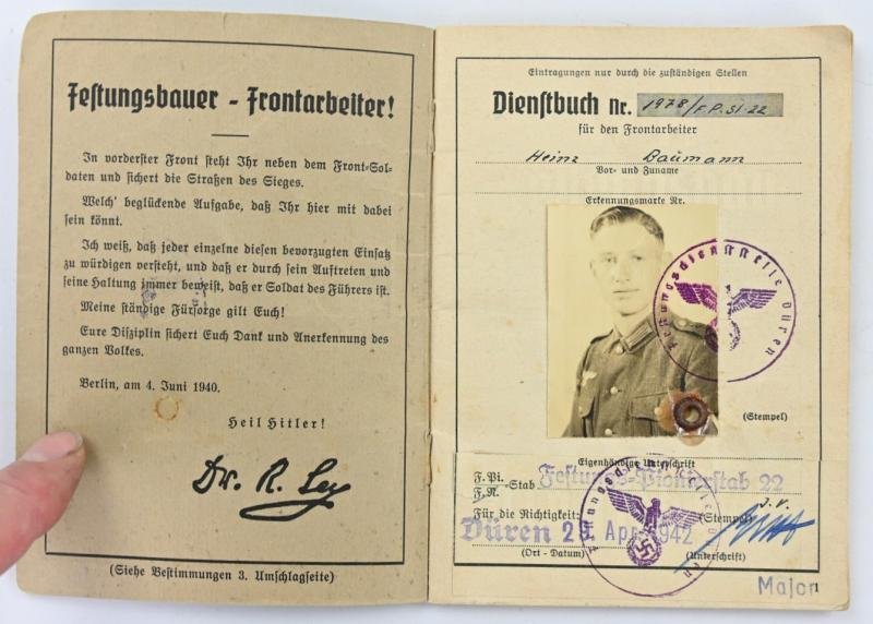 German WH Festungsbau Dienstbuch — image 2