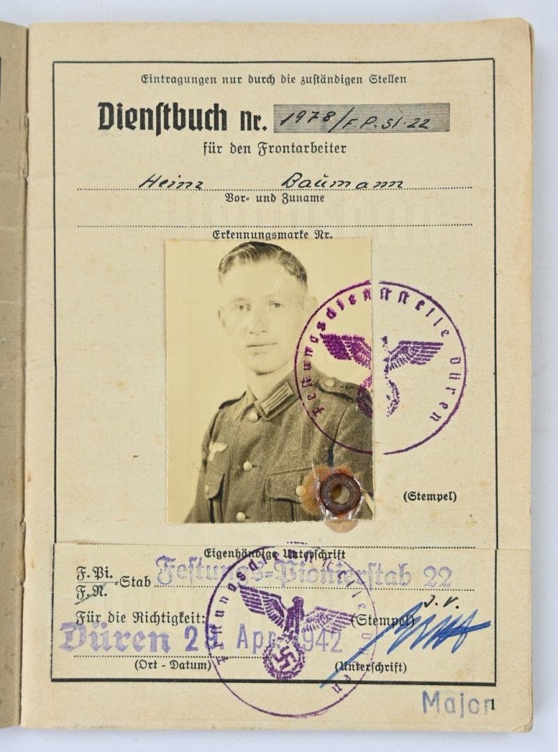 German WH Festungsbau Dienstbuch — image 3