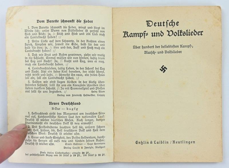 German Songbook 'Deutsche Kampfs und Volks Lieder' — image 2
