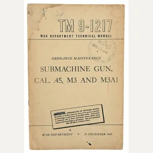 US WW2 Technical Manual Grease Gun TM 9-1217