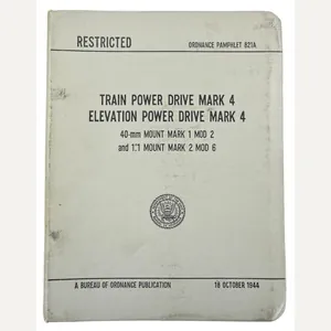 US Navy WW2 Technical Instruction Manual 'USS Missoula'