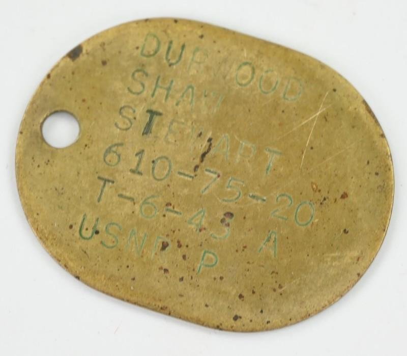 USMC WW2 Dog-tag 'Durwood Shaw Stewart' — image 2