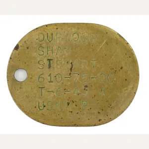 USMC WW2 Dog-tag 'Durwood Shaw Stewart'
