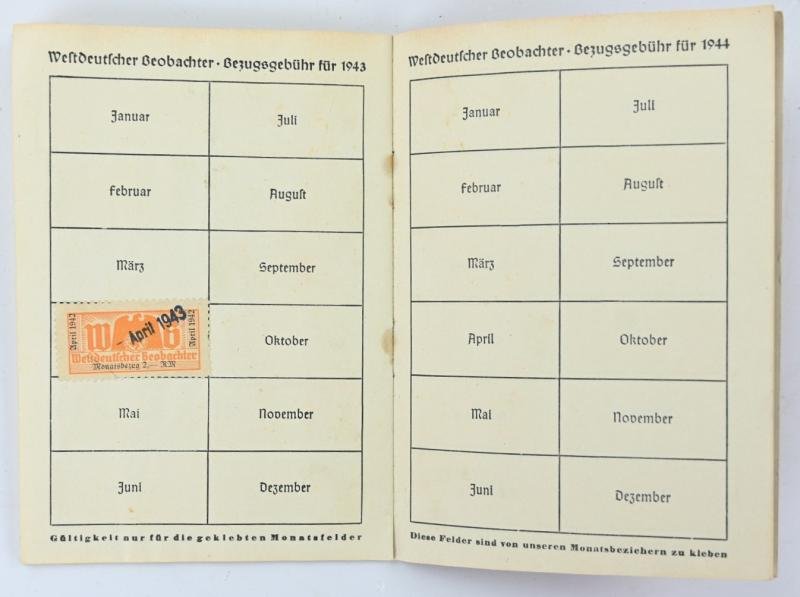 German Westdeutsche Beobachter Payment Booklet — image 7