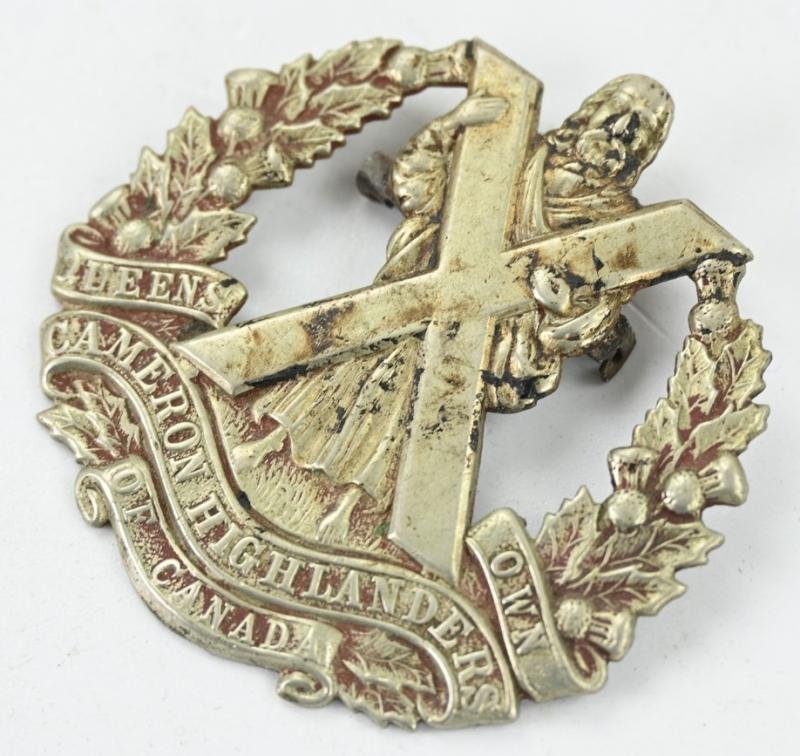 British WW2 Queen's Own Camaron Higlanders Regiment Cap Badge — image 2