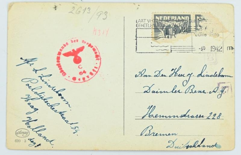 Dutch Postcard to A Dutch Daimler Benz Labor Worker — image 2