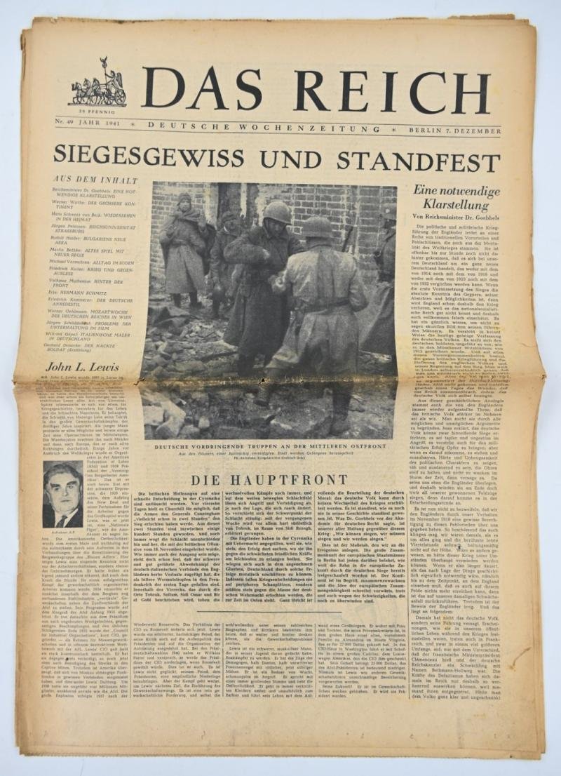German Newspaper 'Das Reich' December 1941 — image 2