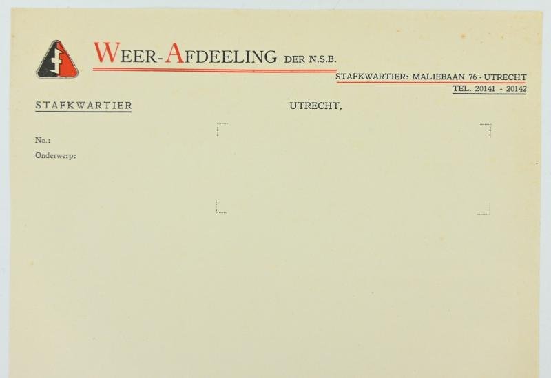 Dutch SS/ WA Headquarters Document Paper — image 2