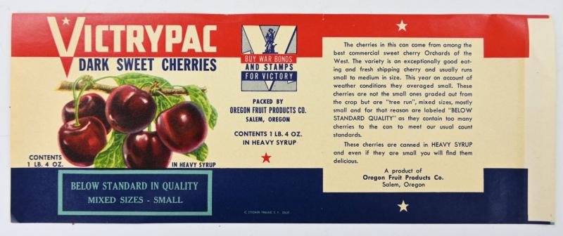 US WW2 Tin Can Victory Food Label — image 2