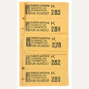 Dutch WW1 Period Food Coupons Amsterdam