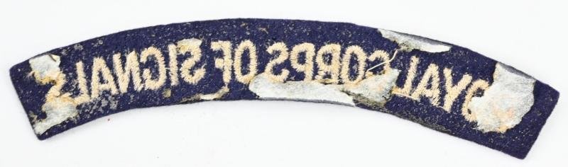 British WW2 Royal Corps of Signals Cloth Shoulder Title — image 2