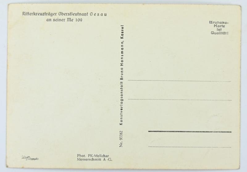 German LW Postcard 'Major Oesau' — image 2