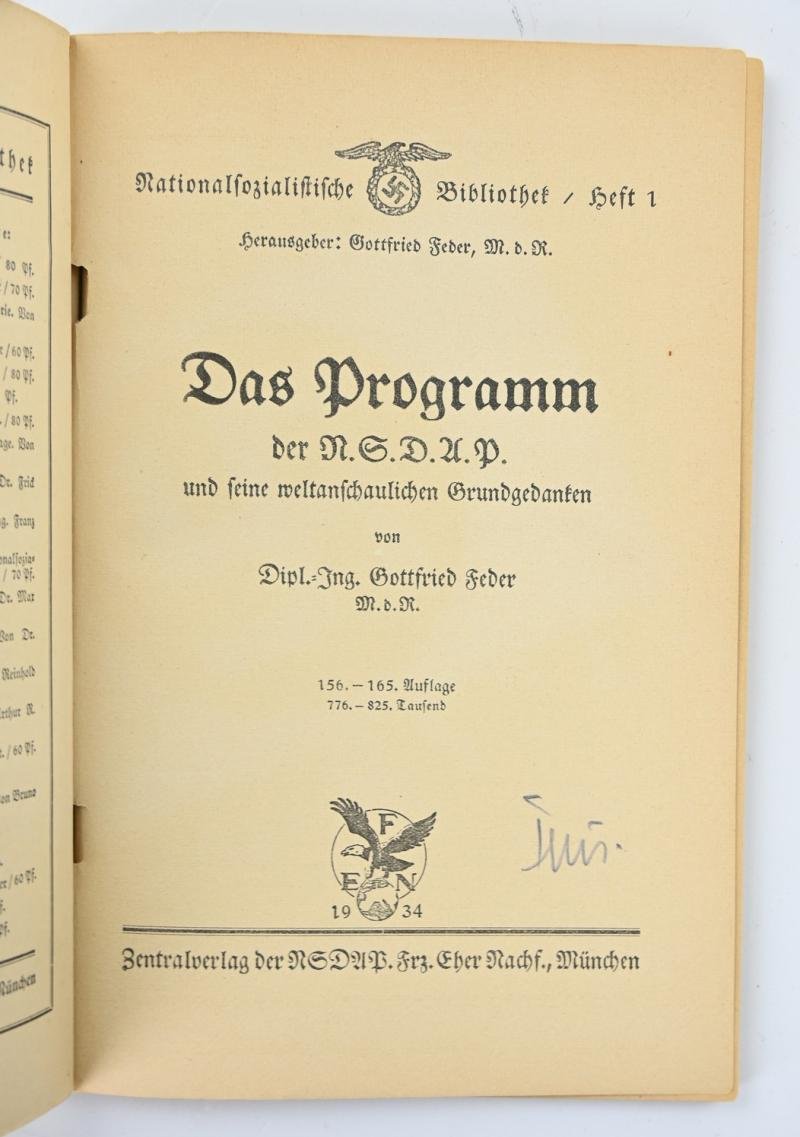 German NSDAP Program Booklet 1934 — image 2