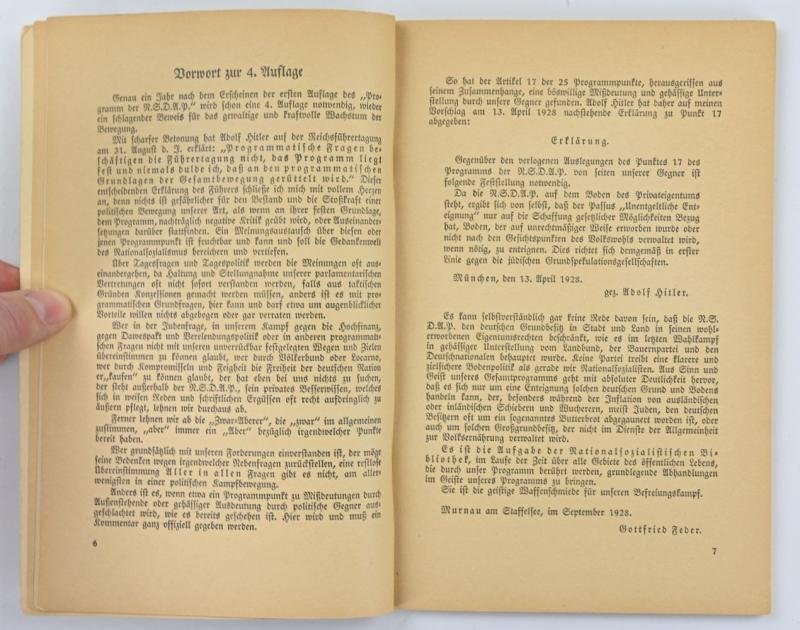 German NSDAP Program Booklet 1934 — image 3