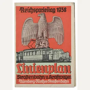 German Third Reich Travelmap of the Reichsparteitag 1938