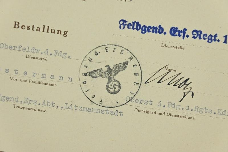 German WH Feldgendarmerie Rank Promotion Certificate — image 4